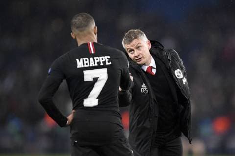 DECEPTION - 07 KYLIAN MBAPPE (PSG) - FAIR PLAY - OLE GUNNAR SOLSKAER (ENTRAINEUR Manchester United ManU FOOTBALL : Paris SG vs Manchester United - Ligue des Champions - 06 03 2019 AnthonyBIBARD FEP Panoramic 