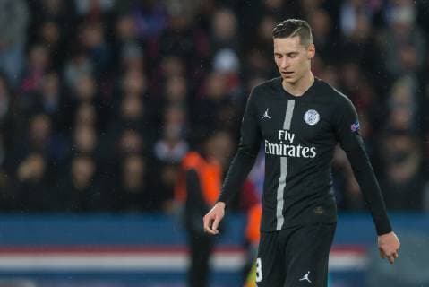 Paris, France, 06.03.2019, UEFA Champions League - 2018 19 Season, Round of 16, 2nd leg, Achtelfinale, Paris Saint-Germain - Manchester United ManU Julian Draxler (PSG) Schaut ( DeFodi541