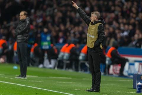 Paris, France, 06.03.2019, UEFA Champions League - 2018 19 Season, Round of 16, 2nd leg, Achtelfinale, Paris Saint-Germain - Manchester United ManU Trainer Ole Gunnar Solskjaer (MNU) gestikuliert, Gestik ( DeFodi541