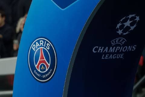 Paris, France, 06.03.2019, UEFA Champions League - 2018 19 Season, Round of 16, 2nd leg, Achtelfinale, Paris Saint-Germain - Manchester United ManU Paris mit Champion League logo ( DeFodi541