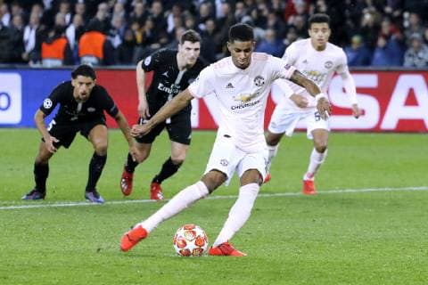 RASHFORD Markus Team Manchester United ManU verwandelt 11m UEFA Champions League Saison 2018-2019 Achtelfinale Spiel Paris-St-Germain PSG - Manchester Unite 1 : 3 am 06.Maerz 2019 in Paris