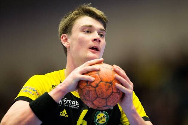 190307 Sävehofs Oskar Sunnefeldt under handbollsmatchen i Handbollsligan mellan Sävehof och Skövde den 7 mars 2019 i Partille. Copyright: MICHAELxERICHSEN BB190307MI031