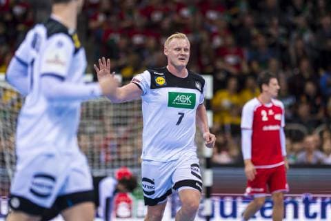 Düsseldorf, Deutschland 09. März 2019: Handball DHB Männer Laenderspiel - 18 19 - Deutschland vs. Schweiz Patrick Wiencek (Deutschland THW Kiel) Jubel Freude Emotion Düsseldorf ISS Dome Nordrhein-Westfalen Deutschland