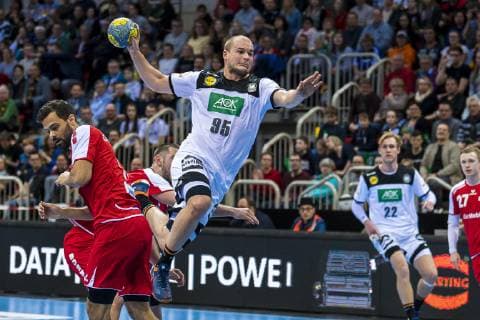 Düsseldorf, Deutschland 09. März 2019: Handball DHB Männer Laenderspiel - 18 19 - Deutschland vs. Schweiz Paul Drux (Deutschland Fuechse Berlin) Düsseldorf ISS Dome Nordrhein-Westfalen Deutschland