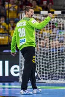 Düsseldorf, Deutschland 09. März 2019: Handball DHB Männer Laenderspiel - 18 19 - Deutschland vs. Schweiz Torhueter Christopher Rudeck (Deutschland Bergischer HC) Jubel Freude Emotion Düsseldorf ISS Dome Nordrhein-Westfalen Deutschland