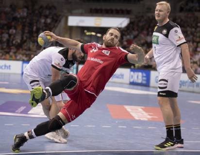 Handballländerspiel Deutschland vs. Schweiz Deutschland - Schweiz 27 : 29 Handball Länderspiel in Düsseldorf, Alen Milosevic