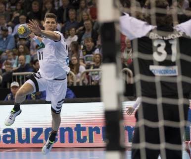 Handballländerspiel Deutschland vs. Schweiz Deutschland - Schweiz 27 : 29 Handball Länderspiel in Düsseldorf, Sebastian Heymann