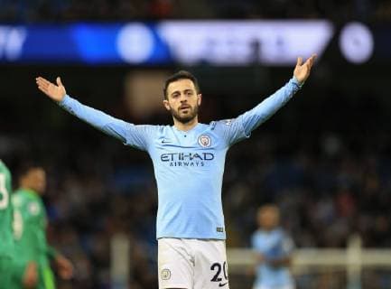 9th March 2019, Etihad Stadium, Manchester, England; EPL Premier League football, Manchester City versus Watford; Bernardo Silva of Manchester City waves his arms in frustration at Watford s time wasting  ActionPlus12112771 ConorxMolloy