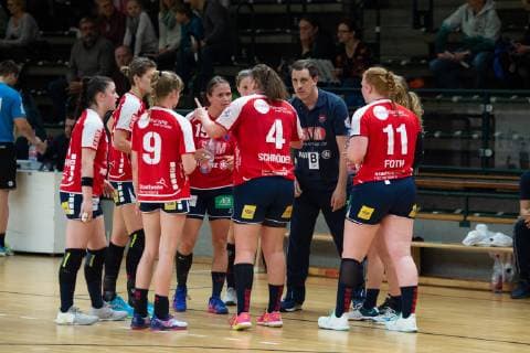 Auszeit - Mike Leibssle - mit Team, 09.03.2019, Handball - Damen, Fuechse vs Herrenberg, Endstand 29:32 , GER, Berlin, 9.3.19, Spreefuexxe vs Herrenberg, Damen - 2.BL, Fuxxbau Soemmeringhalle Berlin Copyright: xEIBNER UwexKochx EP_UKH