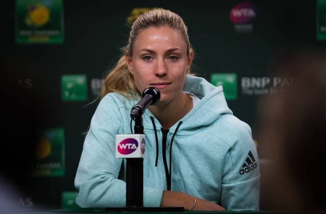 March 9, 2019 - Indian Wells, USA - Angelique Kerber of Germany talks to the media after her second-round match at the 2019 BNP Paribas Open WTA Tennis Damen Premier Mandatory tennis tournament BNP Paribas Open 2019, Tennis, Indian Wells, United States, Feb 9 - ZUMAa181 20190309_zaa_a181_114 Copyright: xAFP7x