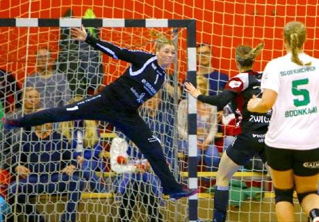 Torhüterin Frederikke Siggaard (Kirchhof) Handball Frauen 2.Liga 2018 19 BSV Sachsen Zwickau - SG 09 Kirchhof 25:24 am 9.3.2019 BSV Sachsen Zwickau - SG 09 Kirchhof