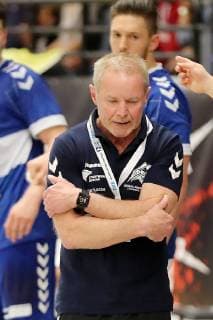 TuS Ferndorf - Dessau-Roßlauer HV, 09.03.2019 Trainer Uwe Jungandres (Dessau-Roßlauer HV), Kreuztal Stählerwiese Deutschland