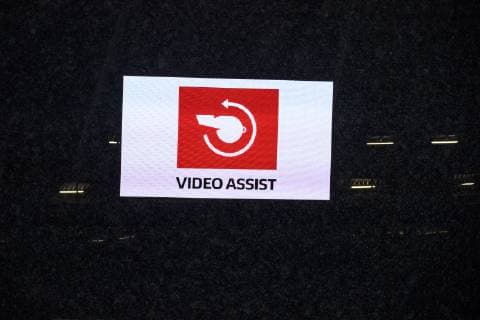 10.03.2019, xkvx, Fussball 1.Bundesliga, Hannover 96 - Bayer 04 Leverkusen emspor, v.l. Torjubel vom Abseitstor Goal scored, Tor zum 2:4 durch Karim Bellarabi (Bayer 04 Leverkusen) Video Assist Videoschiedsrichter (DFL DFB REGULATIONS PROHIBIT ANY USE OF PHOTOGRAPHS as IMAGE SEQUENCES and or QUASI-VIDEO) Hannover *** 10 03 2019 xkvx Football 1 Bundesliga Hannover 96 Bayer 04 Leverkusen emspor v l Goal celebration from offside goal Goal scored goal to 2 4 by Karim Bellarabi Bayer 04 Leverkusen Video Assist Video referee DFL DFB REGULATIONS PROHIBIT ANY USE OF PHOTOGRAPHS as IMAGE SEQUENCES and or QUASI VIDEO Hannover