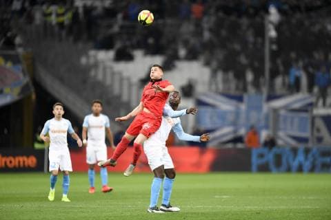 06 REMI WALTER (NICE) - 09 MARIO BALOTELLI (OM) FOOTBALL : Marseille vs Nice - Ligue 1 Conforama - 10 03 2019 AnthonyBIBARD FEP Panoramic 