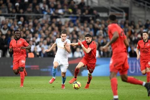 26 FLORIAN THAUVIN (OM) - 08 PIERRE LEES MELOU (NICE) FOOTBALL : Marseille vs Nice - Ligue 1 Conforama - 10 03 2019 AnthonyBIBARD FEP Panoramic 