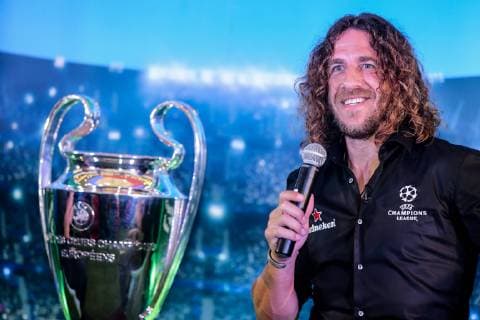 March 11, 2019 - Jakarta, Indonesia - Carles Puyol during the press conference PK Pressekonferenz at the UEFA Champions League Trophy Tour in Jakarta on March 11, 2019 in Jakarta, Indonesia. UEFA Champions League Trophy Tour Presented By Heineken - Jakarta  - ZUMAn230 20190311_zaa_n230_158 Copyright: xAndrewxGalx