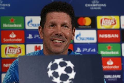 Diego Simeone manager of Atletico Madrid during the press conference PK Pressekonferenz at the Allianz Stadium, Turin, Italy. Picture date 11th March 2019. Picture credit should read: Jonathan Moscrop Sportimage EDITORIAL USE ONLY. No use with unauthorised audio, video, data, fixture lists, club league logos or live services. Online in-match use limited to 120 images, no video emulation. No use in betting, games or single club league player publications. YODA7017.JPG