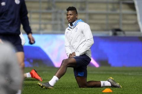 11.03.2019, Fussball, Saison 2018 2019, Champions League, Pressekonferenz und Abschlusstraining des FC Schalke 04 in Manchester England Breel EMBOLO (FC Schalke 04) Manchester Flughafen England