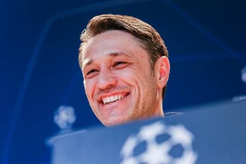 Trainer Niko Kovac (FC Bayern Muenchen) bei der Pressekonferenz lachend GER, Fussball, UEFA Champions League, Abschlusstraining FC Bayern Muenchen, 12.03.2019 Muenchen Copyright: xTomxWellerx xEibner-Pressefotox EP_eer