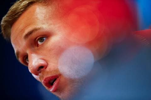 FC Barcelona Barca s Brazilian midfielder Arthur Melo attends a press conference PK Pressekonferenz held at the complex Joan Gamper in Barcelona, Spain, 12 March 2019. FC Barcelona will face Olympique Lyon in the UEFA Champions League round of 16 second leg soccer match on 13 March 2019. FC Barcelona press conference !ACHTUNG: NUR REDAKTIONELLE NUTZUNG!  Copyright: xEnricxFontcubertax GRAFCAT5569 20190312-636880069410205067