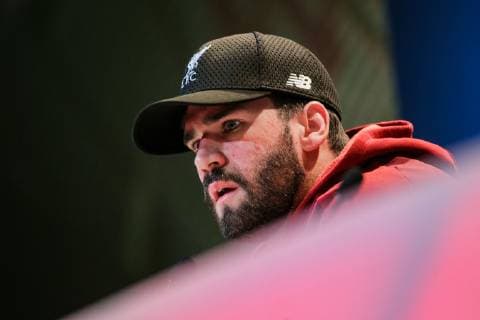 Torhueter Alisson Becker (FC Liverpool) bei der Pressekonferenz GER, Fussball, UEFA Champions League, Pressekonferen FC Liverpool, 12.03.2019 Muenchen Copyright: xTomxWellerx xEibner-Pressefotox EP_eer