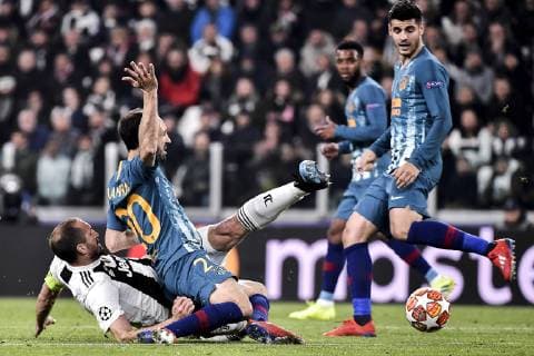 Photo LaPresse Marco Alpozzi March 12, 2019 Turin (Italy) soccer Juventus vs Atletico Madrid - Champions League Fourth Round - Stadio Allianz Stadium In the pic: Giorgio Chiellini (capitano) (Juventus F.C.);Juanfran (Club Atletico de Madrid);  Copyright: xMarcoxAlpozzi LaPresse LaPresse x