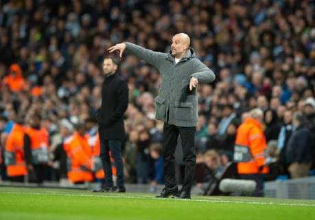 Manchester City v FC Schalke 04 UEFA Champions League Manchester City manager Pep Guardiola instructs his players during the UEFA Champions League match at the Etihad Stadium, Manchester Content Not Available For UK Newspapers Copyright: xRussellxHartx FIL-12984-0027