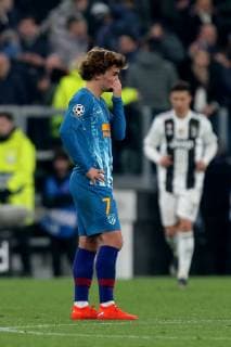 Turin, Italy, 12.03.2019, UEFA Champions League - 2018 19 Season, Round of 16 Second Leg, Juventus - Club de Atletico Madrid, Antoine Griezmann (ATL) enttaeuscht ( DeFodi541