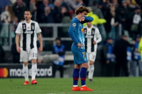 Turin, Italy, 12.03.2019, UEFA Champions League - 2018 19 Season, Round of 16 Second Leg, Juventus - Club de Atletico Madrid, Antoine Griezmann (ATL) enttaeuscht ( DeFodi541