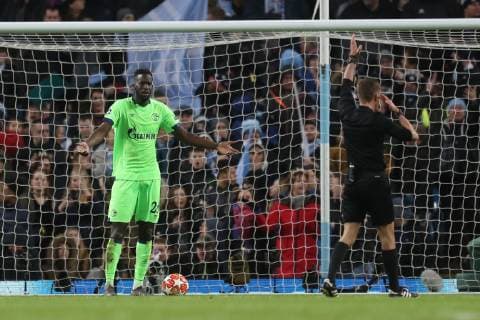 12.03.2019, Fussball, Saison 2018 2019, Champions League, Achtelfinale, Manchester City - FC Schalke 04 Salif Sane (FC Schalke 04) Manchester Etihad Stadium Deutschland
