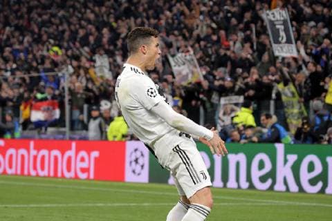 March 12, 2019 - Turin, Turin, Italy - TURIN, ITALY - MARCH 12: Cristiano Ronaldo 7 of Juventus FC celebrate a victory at the end of the UEFA Champions League Round of 16 Second Leg match between Juventus FC and Club de Atletico Madrid at Allianz Stadium on March 12, 2019 in Turin, Italy. Juventus v Club de Atletico Madrid - UEFA Champions League Round of 16: Second Leg  - ZUMAn230 20190312_zaa_n230_535 Copyright: xGiuseppexCottinix