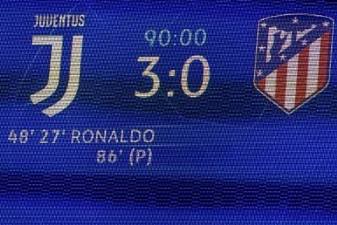 Final Score board during the Uefa Champions League Round of 16 - 2nd Leg match between Juventus 3-0 Atletico de Madrid at Allianz Stadium on March 12, 2019 in Torino , Italy. Noxthirdxpartyxsales  (99023374)