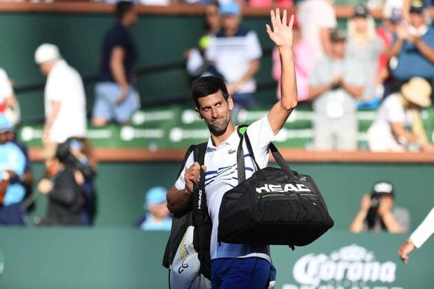 Sport Bilder des Tages Tennis : BNP Paribas Open 2019 - Novak Djokovic - Serbie TENNIS : BNP Paribas Open 2019 - Indian Wells -12 03 2019 chryslenecaillaud panoramic 