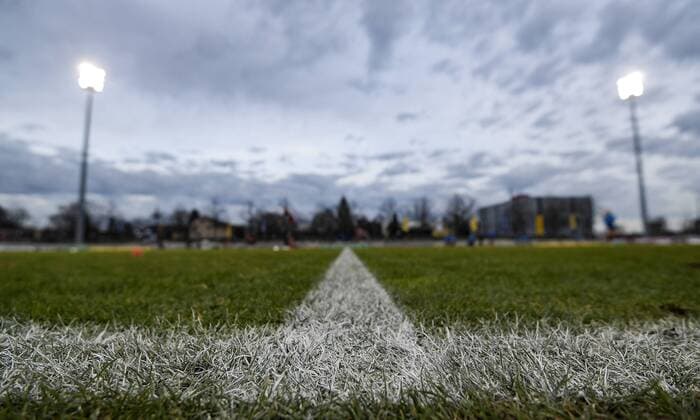 12.03.2019, xjhx, Fussball DFB Pokal 1 4 Finale, 1.FFC Frankfurt - FC Bayern Muenchen emspor, v.l. DFB Pokal Logo Motive inn (DFL DFB REGULATIONS PROHIBIT ANY USE OF PHOTOGRAPHS as IMAGE SEQUENCES and or QUASI-VIDEO) Frankfurt am Main
