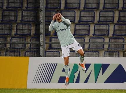 12.03.2019, xjhx, Fussball DFB Pokal 1 4 Finale, 1.FFC Frankfurt - FC Bayern Muenchen emspor, v.l. Jovana Damnjanovic (FC Bayern München ) celebrate the goal, Der Torjubel zum 1:3 (DFL DFB REGULATIONS PROHIBIT ANY USE OF PHOTOGRAPHS as IMAGE SEQUENCES and or QUASI-VIDEO) Frankfurt am Main