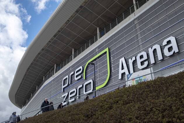 Feature, das Stadion von Sinsheim, Prezero-Arena, Fussballstadion, Aussenansicht, Fussball 1.Bundesliga, 25.Spieltag, TSG 1899 Hoffenheim (1899) - 1. FC Nuernberg (N) 2:1, am 10.03.2019 in Sinsheim Deutschland. DFL regulations prohibit any use of photographs as image sequences and or quasi-video Â