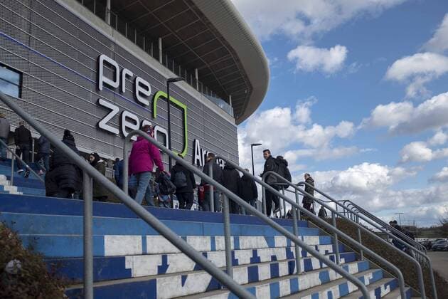 Feature, das Stadion von Sinsheim, Prezero-Arena, Fussballstadion, Aussenansicht, Fussball 1.Bundesliga, 25.Spieltag, TSG 1899 Hoffenheim (1899) - 1. FC Nuernberg (N) 2:1, am 10.03.2019 in Sinsheim Deutschland. DFL regulations prohibit any use of photographs as image sequences and or quasi-video Â
