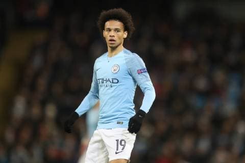 12.03.2019, Fussball, Saison 2018 2019, Champions League, Achtelfinale, Manchester City - FC Schalke 04 Leroy Sane Leroy Sane (Manchester City) Manchester Etihad Stadium Deutschland