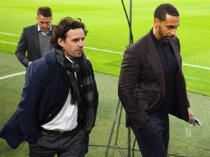 Bayern Munich v Liverpool UEFA Champions League Rio Ferdinand and Owen Hargreaves ahead of the UEFA Champions League match at Allianz Arena, Munich Content Not Available For UK Newspapers Copyright: xYannisxHalasx FIL-12994-0011