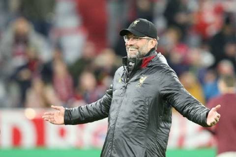 Chef-Trainer Juergen Klopp (Liverpool FC) gut gelaunt am Lachen, FC Bayern Muenchen vs. Liverpool FC, Fussball, Champions League, Achtelfinale, 13.03.2019 Muenchen Bayern Deutschland