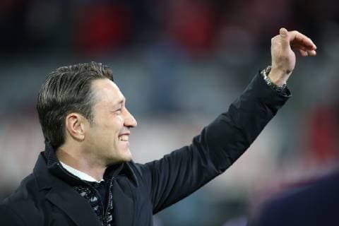 Chef-Trainer Nico Kovac (FC Bayern Muenchen) gut gelaunt winkt, FC Bayern Muenchen vs. Liverpool FC, Fussball, Champions League, Achtelfinale, 13.03.2019 Muenchen Bayern Deutschland