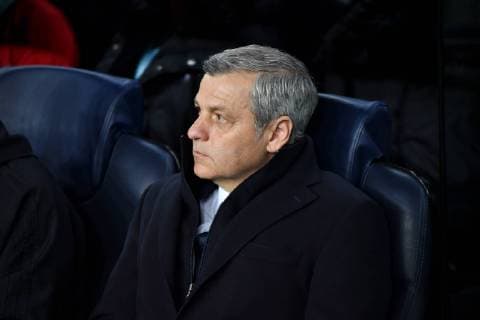 Olympique Lyon coach Bruno Genesio during football match, Champions League, between FC Barcelona Barca and Olympique Lyon on December 22, 2019 at Camp Nou stadium in Barcelona, Spain. Cordon Press