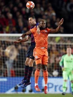 (l-r) Sergio Busquets of FC Barcelona Barca Moussa Dembele of Olympique Lyonnais during the UEFA Champions League round of 16 match between FC Barcelona and Olympique Lyonnais at Camp Nou on March 13, 2019 in Barcelona, Spain UEFA Champions League 2018 2019 xVIxVIxImagesx xMauricexvanxSteenxIVx 13897909