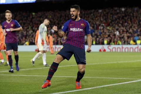 Luis Suarez of FC Barcelona Barca during the UEFA Champions League round of 16 match between FC Barcelona and Olympique Lyonnais at Camp Nou on March 13, 2019 in Barcelona, Spain UEFA Champions League 2018 2019 xVIxVIxImagesx xMauricexvanxSteenxIVx 13898019