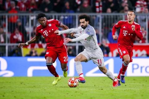 v. li. im Zweikampf ÊDavid Alaba (FC Bayern Muenchen) und Mohamed Salah (FC Liverpool) GER, Fussball, UEFA Champions League, FC Bayern Muenchen - FC Liverpool, 13.03.2019 Muenchen Copyright: xTomxWellerx xEibner-Pressefotox EP_eer