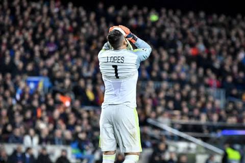 Anthony Lopes of Olympique Lyon in action during the Champions League, football match between FC Barcelona Barca vs Olympique Lyon on March 13, 2019 at Camp Nou stadium in Barcelona, Spain Cordon Press