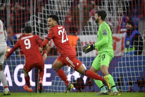 TOR zum 1:1 Serge Gnabry FC Bayern München Torjubel Champions League CL Achtelfinale Rückspiel FC Bayern München FCB vs FC Liverpool 13.03.2018 DFL REGULATIONS PROHIBIT ANY USE OF PHOTOGRAPHS AS IMAGE SEQUENCES AND OR QUASI-VIDEO FC Bayern München FCB vs FC Liverpool