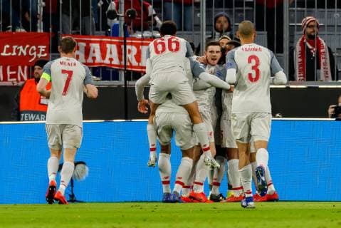Deutschland, Muenchen 13.03.2019, UEFA Champions League - 2018 19 Season, Round of 16, Second leg, FC Bayern Muenchen- Liverpool FC, jubel, Torjubel um Sadio Mané (LFC) nach dem treffer zum 0:1 ( DeFodi048