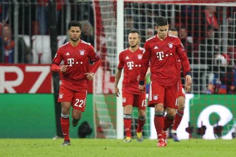 enttaeuschung bei Serge Gnabry 22 (FC Bayern Muenchen), James Rodriguez 11 (FC Bayern Muenchen) , FC Bayern Muenchen vs. Liverpool FC, Fussball, Champions League, Achtelfinale, 13.03.2019 Muenchen Bayern Deutschland