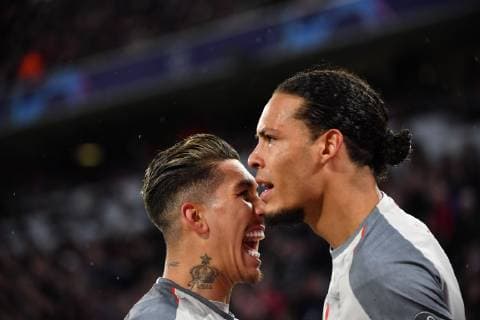 Fußball Champions League Achtelfinale FC Bayern München - FC Liverpool am 13.03.2019 in der Allianz Arena in München Torjubel zum 1:2 durch Virgil van Dijk ( Liverpool ) DFL DFB regulations prohibit any use of photographs as image sequences and or quasi-video.